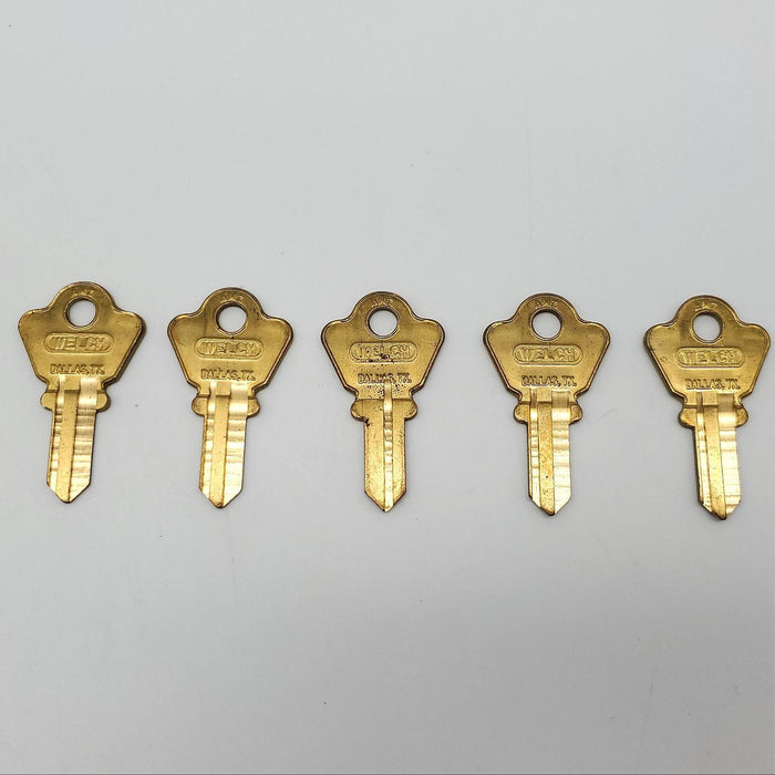 5x Acro Welch 9803 Key Blanks WE1 Keyway Brass 5 Pin USA Made 3