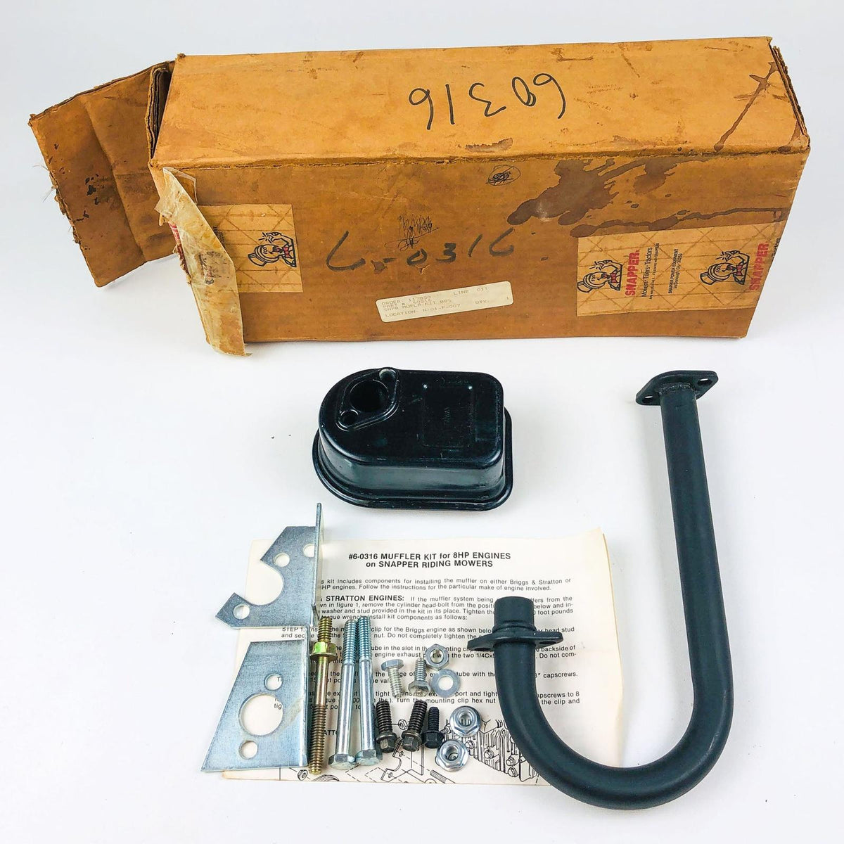 Snapper 60316 Muffler Kit for 8 HP Eng Riding Mower OEM NOS Replaced 7 ...