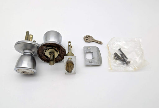 Kwikset Entry Door Knob Lock Double Cylinder Satin Chrome Bel Air 2-3/8" 440 BDL 1