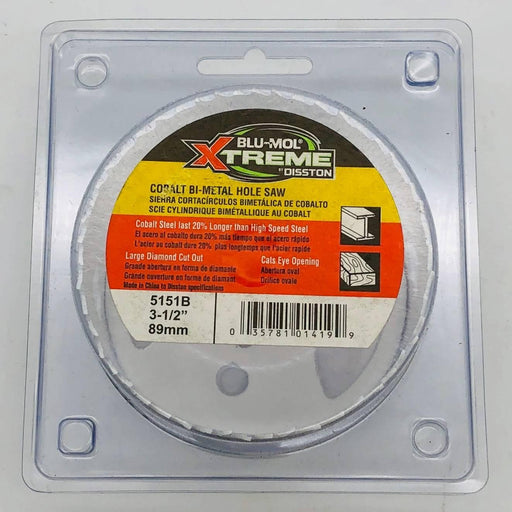Blu Mol Xtreme 5151B Hole Saw 3-1/2"/89mm Cobalt Steel Bi-Metal Cats Eye Opening 1
