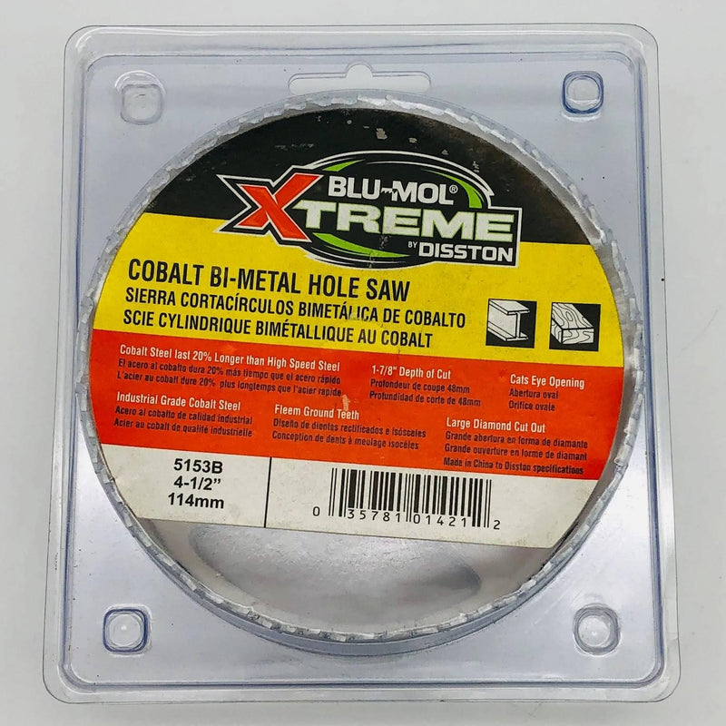 Blu Mol Xtreme 5153B Hole Saw 4-1/2"/114mm Cobalt Bi-Metal 1-7/8 Depth of Cut 1