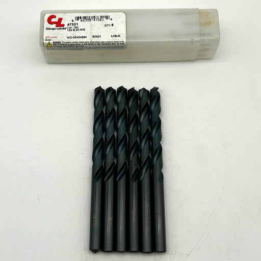 6pk Chicago-Latrobe 47321 Jobber Drill Bit 150 8.20mm HSS Black Oxide General Pu 1