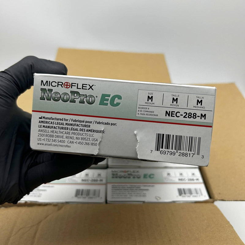 Microflex NEC-288 Disposable Gloves Medium Extended Cuff Neoprene 500pcs/Case