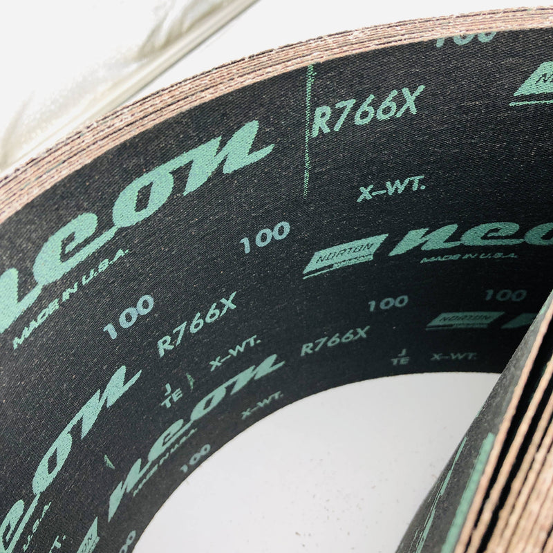 Norton 77696069562 Cloth Sanding Belts 8"x60" Neon R766X P100 Grit 10 Belts 4