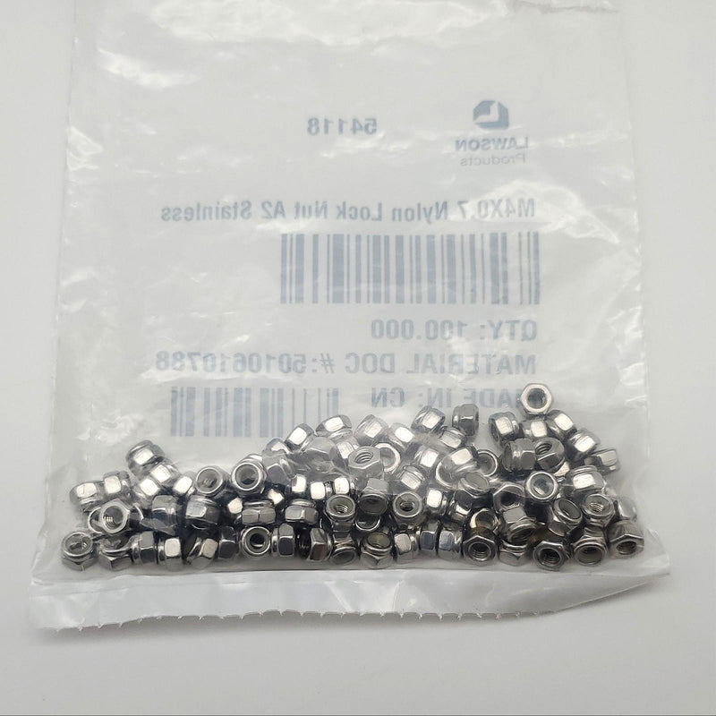 Lawson 54118 DIN 985 Locknut M4X0.7 w/ Nylon Insert Pack of 100 4