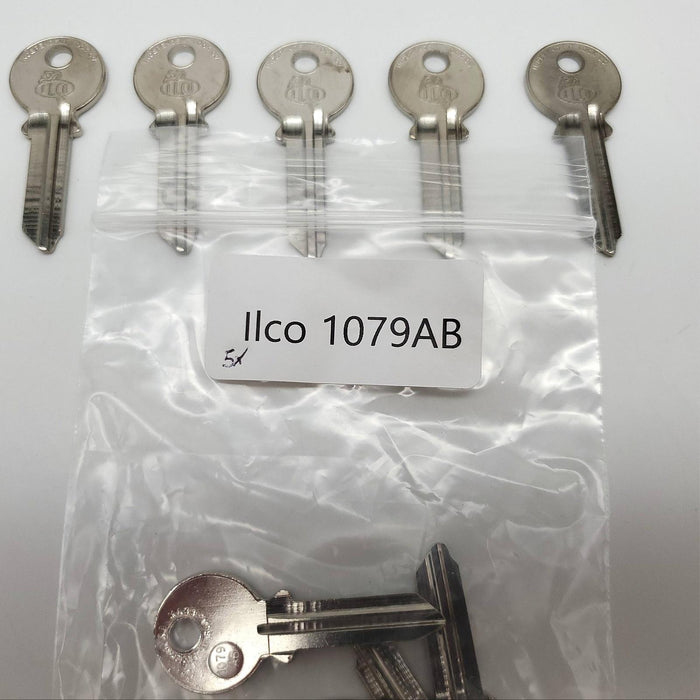 5x Ilco 1079AB Key Blanks For Keil Nickel Plate Over Brass NOS 4