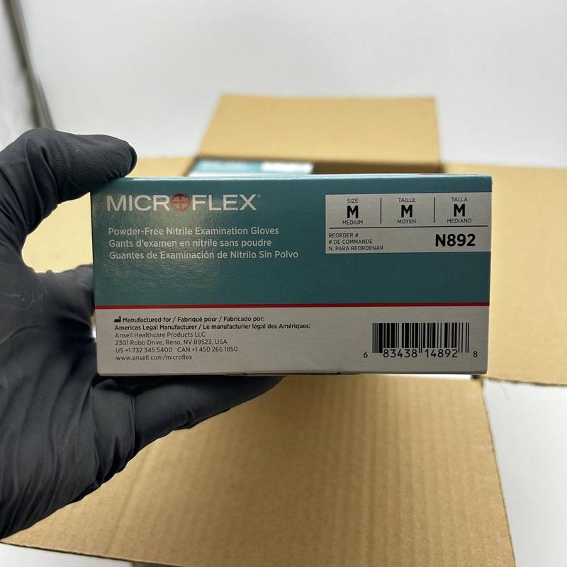 Microflex N892 Disposable Gloves Medium Extended Cuff PF Nitrile 500pcs/Case