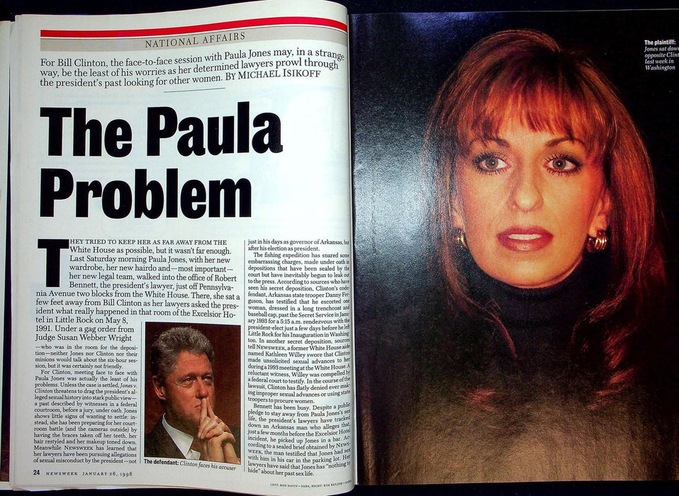 Newsweek Magazine January 26 1998 Paula Jones Bill Clinton Scandal Saddam Crisis 4