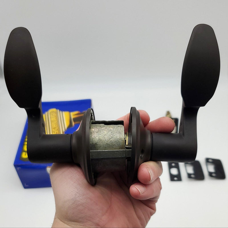 Schlage Door Lever Passage Latch 2-3/8" or 2-3/4" BS Oiled Bronze Avanti F10 5