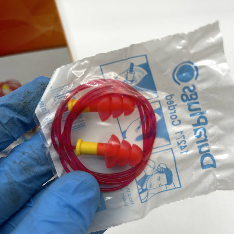 DuraPlugs 14271 Ear Plug Corded Disposable Reusable Orange NRR 25 DB 100/Bx