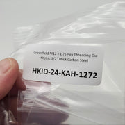 Greenfield M12 x 1.75 Hex Threading Die Metric 1/2" Thick Carbon Steel 4