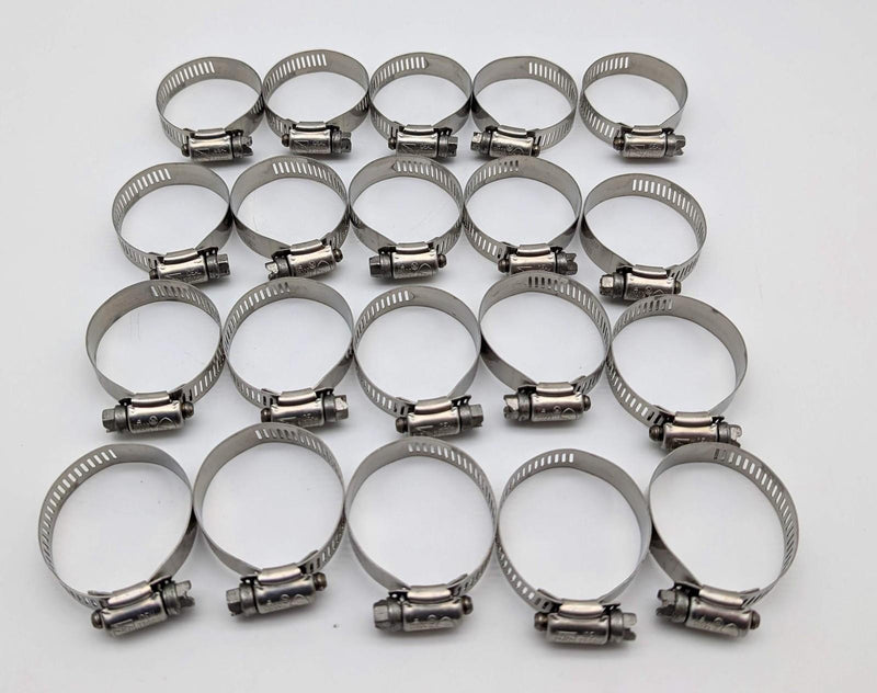 Ideal Tridon Size 24 Hose Clamps 1/2" Wide 1" to 2" 301 SS 67-4 Pack of 20 1