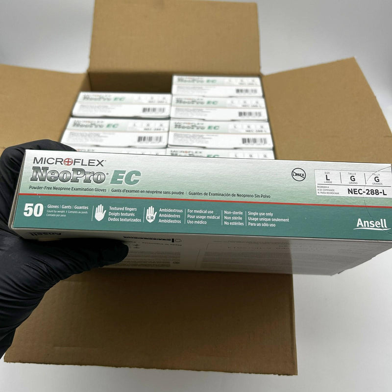 Microflex NEC-288 Disposable Gloves Large Extended Cuff Neoprene 500pcs/Case