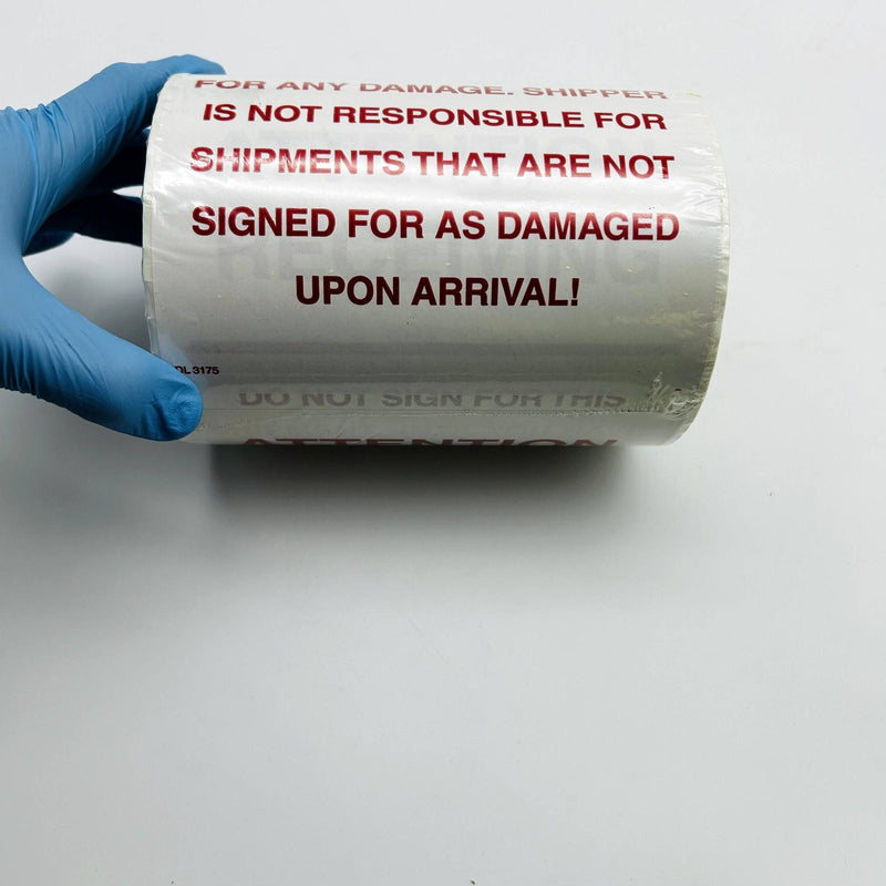 Decker DL3175 Attention Receiving Labels Do Not Sign 6X10 Pallet Label 250/Roll