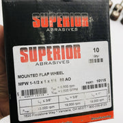 Superior Abrasives 10115 Mounted Flap Wheel 1.5in x 1in x 1/4in 80 AO 10/Box 2
