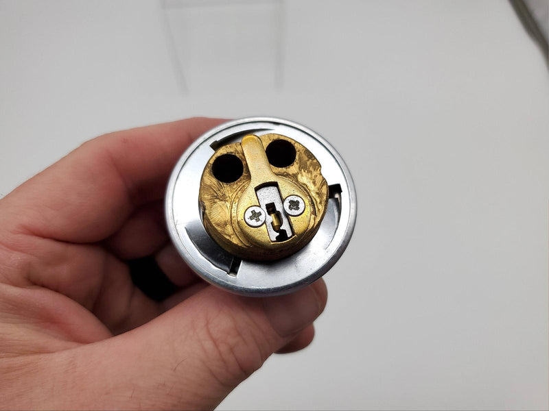 Yale 1-1/8" Mortise Cylinder Lock 6 Pin PC Keyway Satin Chrome 0-Bitted 2153 3