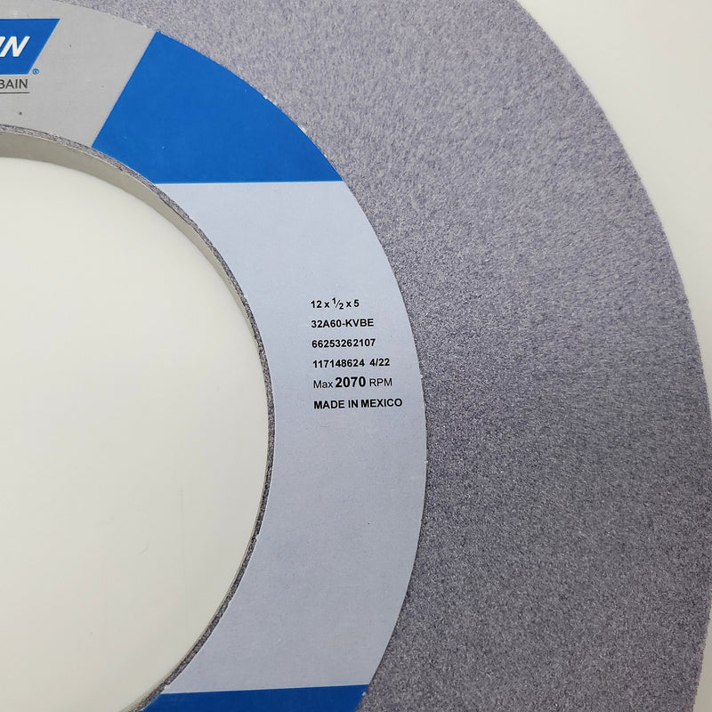 Norton 12"x1/2"x 5" Surface Grinding Wheel 60 Grit 5" Arbor Aluminum Oxide 2