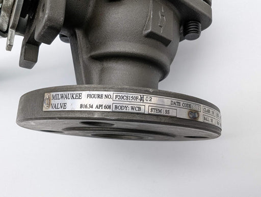 Milwaukee 1-1/2" F20 Ball Valve Carbon Steel Body SS Ball PTFE Seat F20CS150F 2