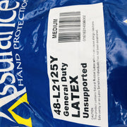 Assurance 48-L2125Y Unsupported Latex Gloves Medium Yellow 20mil 15in 12 Pairs 2