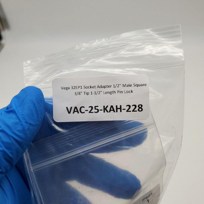 Vega 32EP1 Socket Adapter 1/2" Male Square 3/8" Tip 1-1/2" Length Pin Lock 6