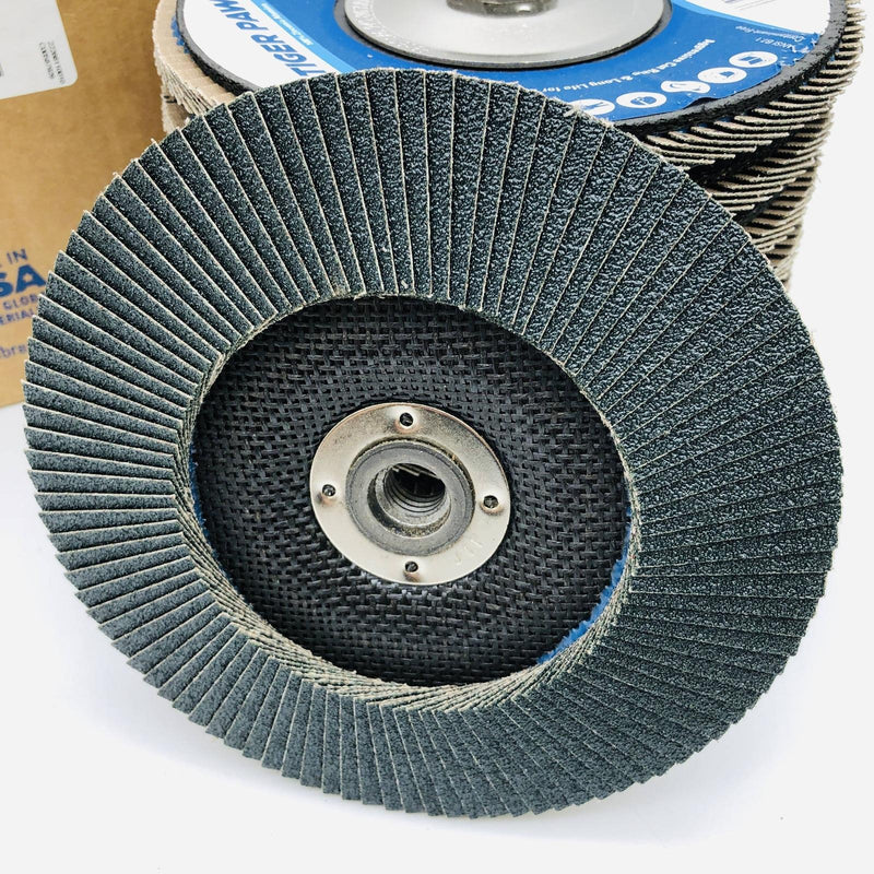 Weiler 51147 Flap Disc 7" Tiger Paw 60Z Grit 5/8-11 Arbor Hole Angled 10pk 6