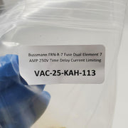 Bussmann FRN-R-7 Fuse Dual Element 7 AMP 250V Time Delay Current Limiting 6