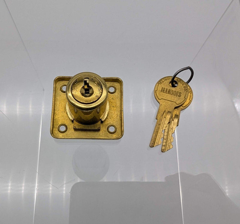 Illinois D3047A Cabinet Lock Deadbolt 7/8" D x 7/8" L Cylinder Brass Keyed Alike