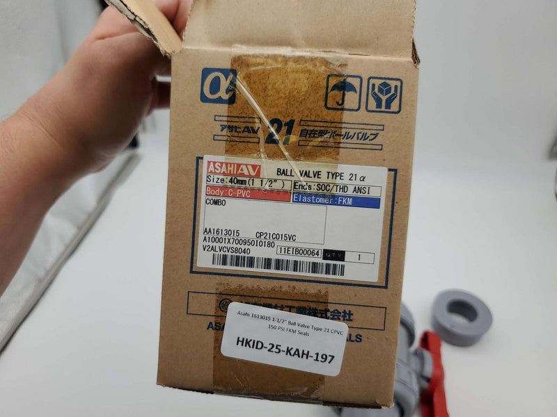 Asahi 1613015 1-1/2" Ball Valve Type 21 CPVC 150 PSI FKM Seals 7