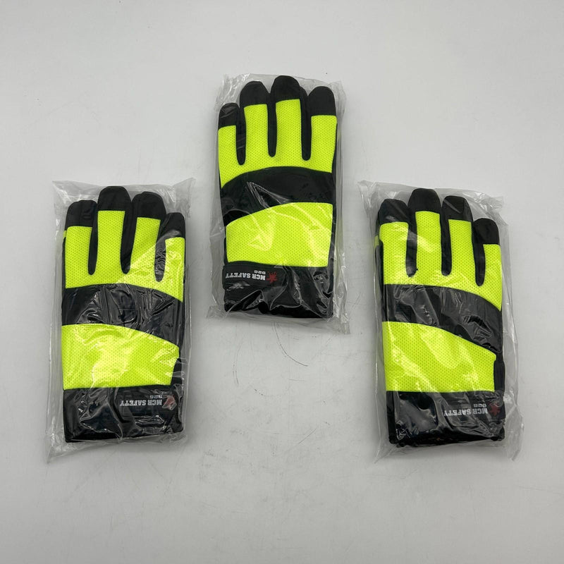 MCR Safety 926 Mechanics Gloves 2XL Hi-Vis Lime W/ Dotted Palm Insulated 3 Pairs 8