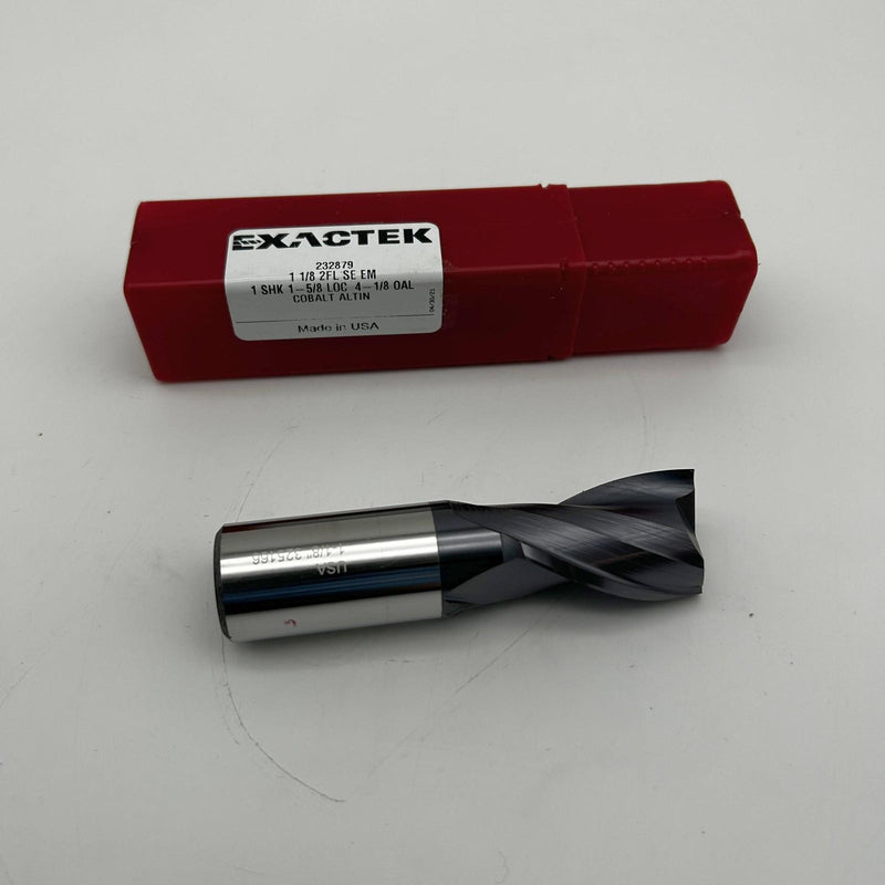 End Mill 1-1/8 2FL SE EM 1 SH x 1-5/8 LOC x 4-1/8OAL Cobalt AlTin Exactek 232879 9