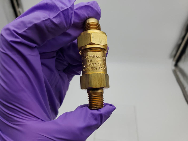 Henry Valves 5230 Relief Valve 400 PSI Straight-Thru 1/4" MPT In 1/2" Flare Out 3