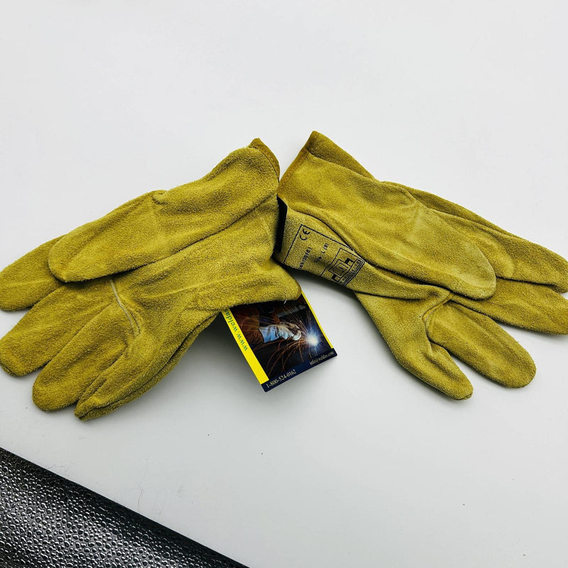 Weldas 10-2064 Leather Drivers Gloves Large Split Cowhide Straight Thumb 3 Pairs 6