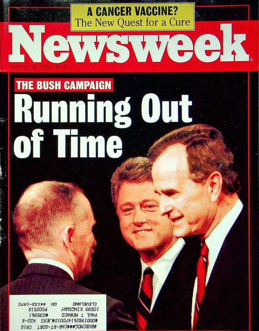 Newsweek Magazine October 19 1992 Bill Clinton vs Bush President Cure for Cancer 1