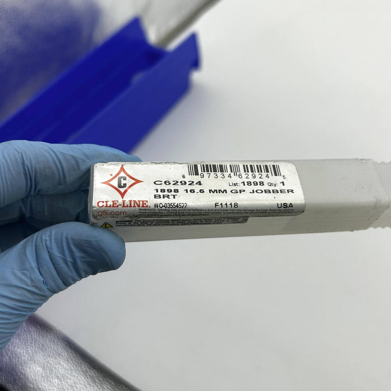 Cle-Line C62924 Jobber Length Drill Bit 1898 16.5mm General Purpose HSS Bright