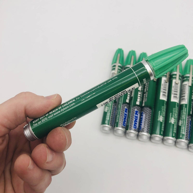 Dykem Brite Mark 40 Green Paint Marker Medium Tip Valve Action 40004 Pack of 12 8