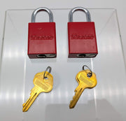 Master Lock Safety Padlock 1/4" Dia Shackle 1-13/16" Body Keyed Diff Pack of 2 1