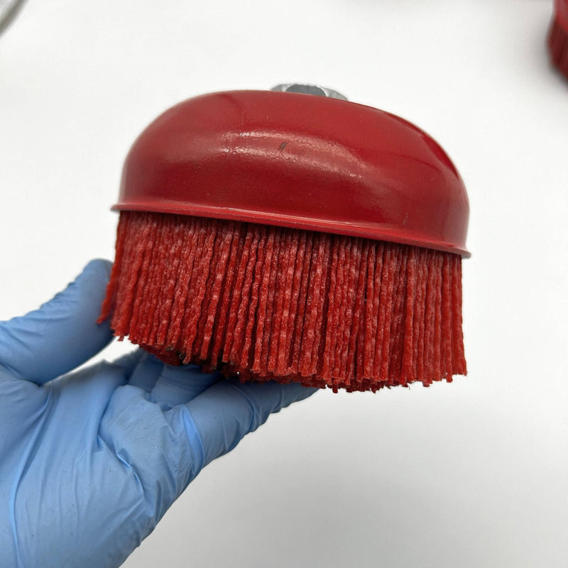 Langeman Cup Brush 6inch Nylon Filament 5/8-11 Thread 2500 Max RPM Lot of 5 7