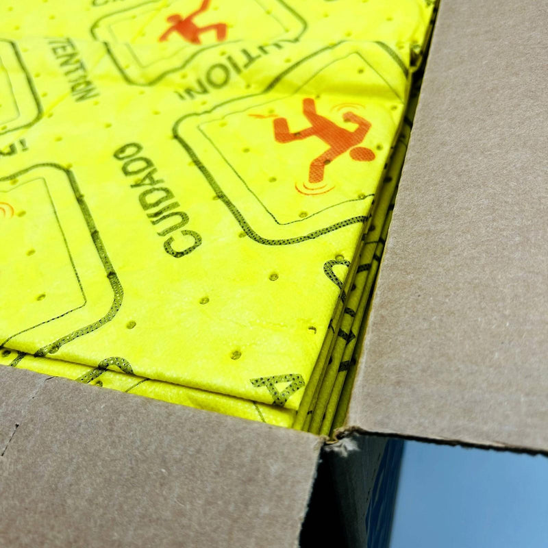 Spilfyter HVU-75 Universal SM Sorbent Pads 16in x 18in Hi Vis Yellow DW 100/Box 6