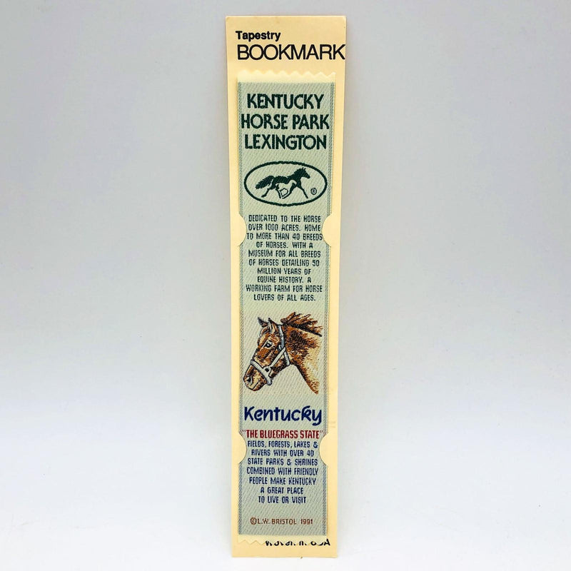Vintage Kentucky Bookmark LW Bristol 1991 Horse Prk Lexington Souvenir Bluegrass 1