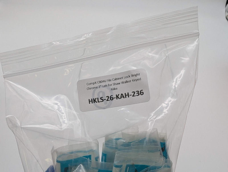 CompX C8046 File Cabinet Lock Bright Chrome 2" Len for Shaw Walker Keyed Alike 5