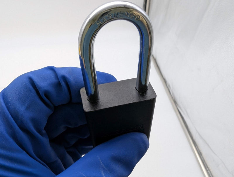 American Lock Lockout Padlocks 1.5" Shackle 1.5" Body Black Anodized Keyed Alike 5