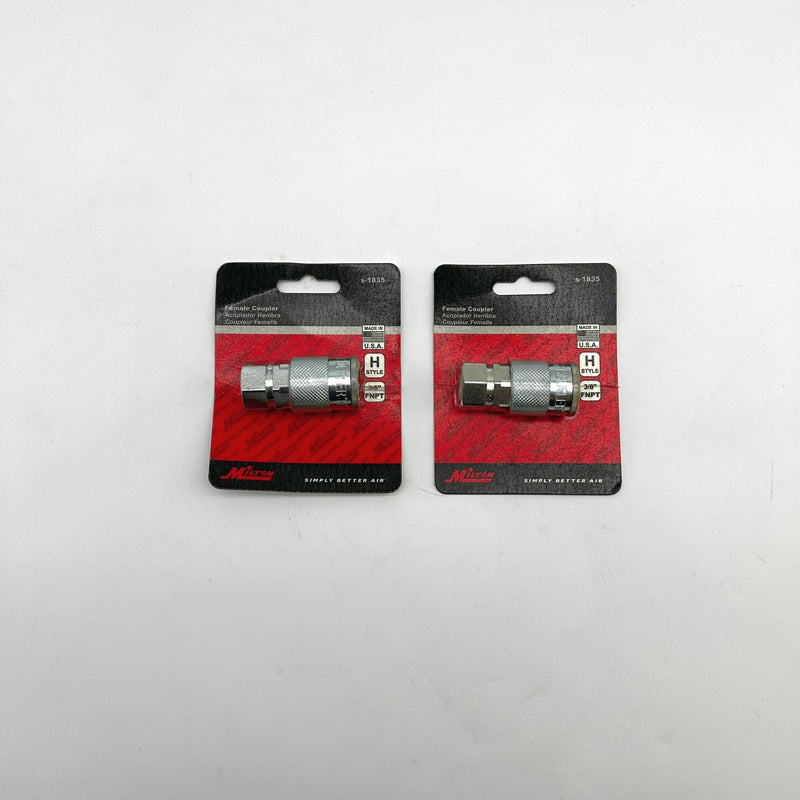 Milton S-1835 Compressor Coupler H-Style 3/8 Inch NPT Female Body Lot of 2