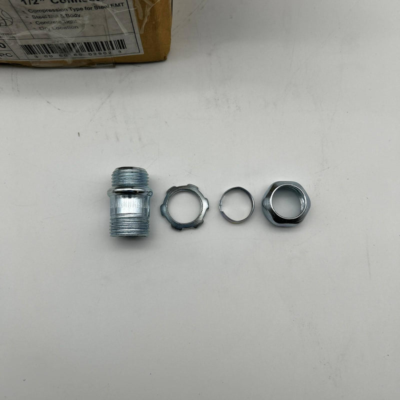 50pk Hubbell Raco 2902 EMT Compression Connector Uninsulated 1/2" Dry Location 4