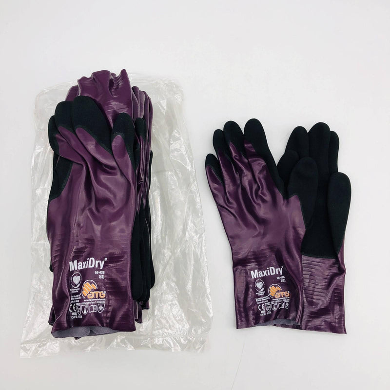 MaxiDry 56-426 Chemical Resistant Gloves Small 7 Nitrile Lightweight 12 Pairs 10