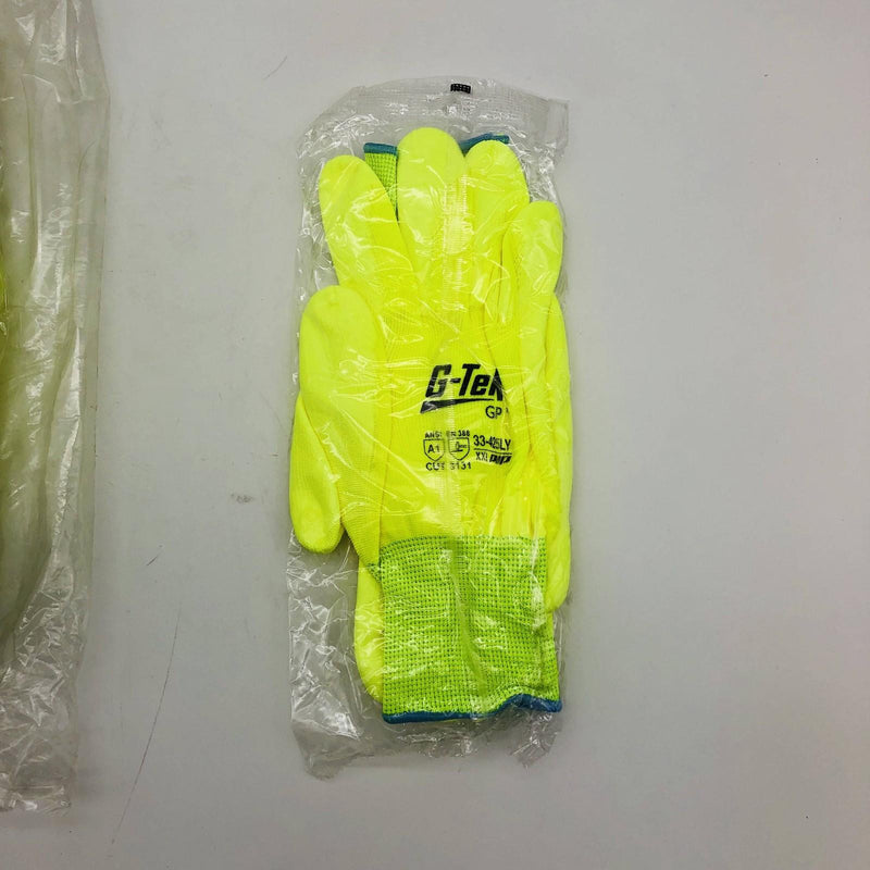 PIP 33-425LY/XXL Work Gloves Size XXL G-tek Polyuerthane Grip Hi Vis 12 Pairs 4