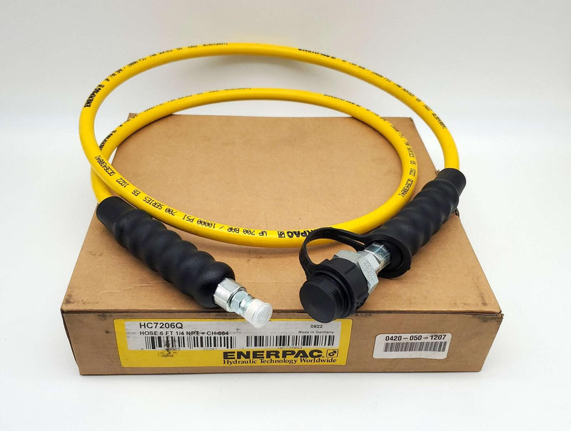 Enerpac HC7206Q Hydraulic Hose Assembly 6ft Len CH604 to 1/4 in M NPT 10,000 PSI 1