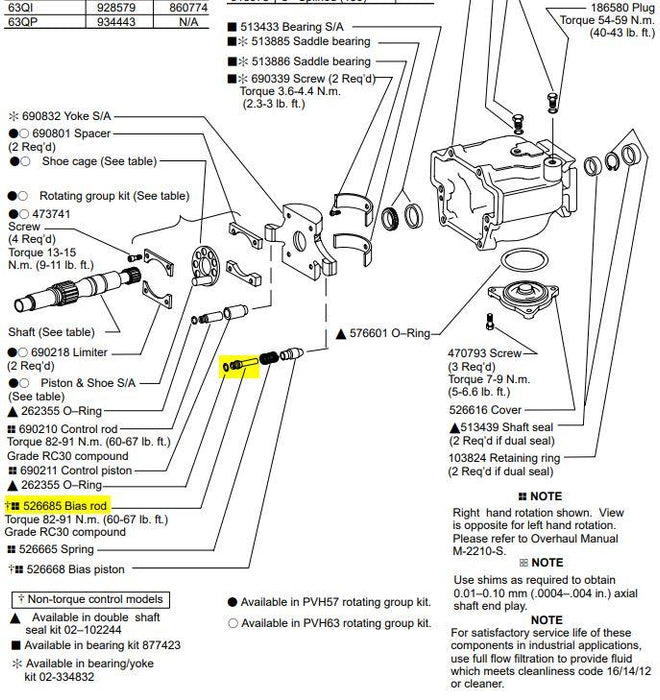 Vickers 526685 Bias Rod fits PVH57 PVH63 Variable Displacement Piston Pump 2