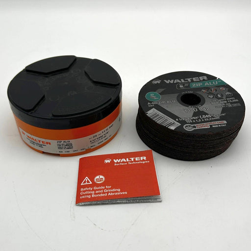 Walter 11U042 Cut Off Zip Wheel 4-1/2 x 3/64 x 7/8 Type 1 AO 60 Grit 25pk 1