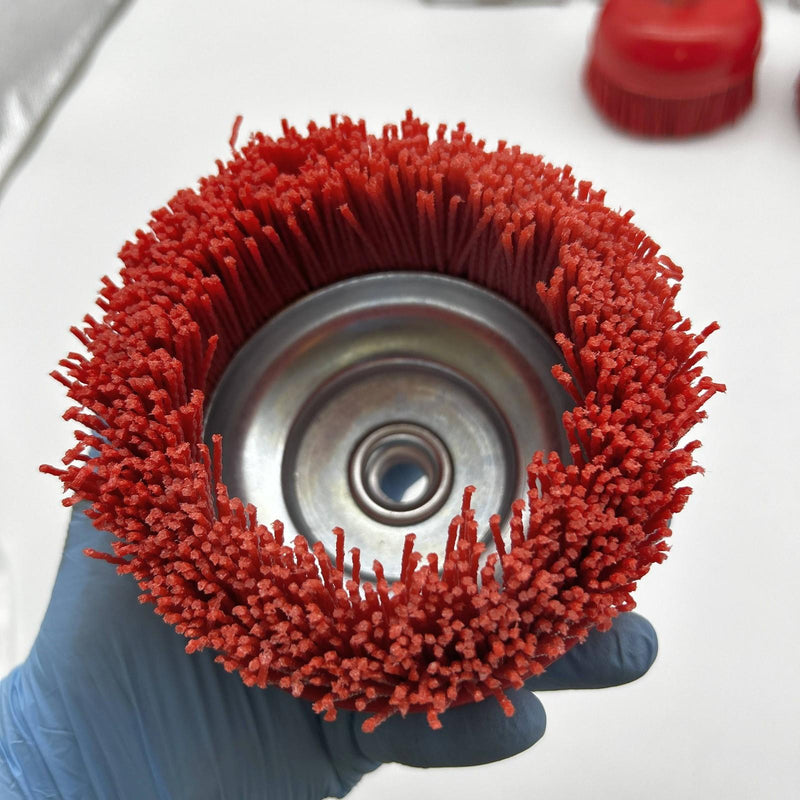 Langeman Cup Brush 6inch Nylon Filament 5/8-11 Thread 2500 Max RPM Lot of 3 8