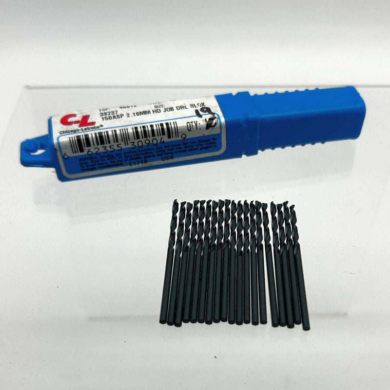 Chicago-Latrobe 45812 Jobber Drill Bit 2.10mm 150ASP Heavy Duty 2 Flutes 19pk 1